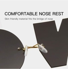 ENTHYI Letter NO Party Rimless Irregular Design Sunglasses For Men/Women…