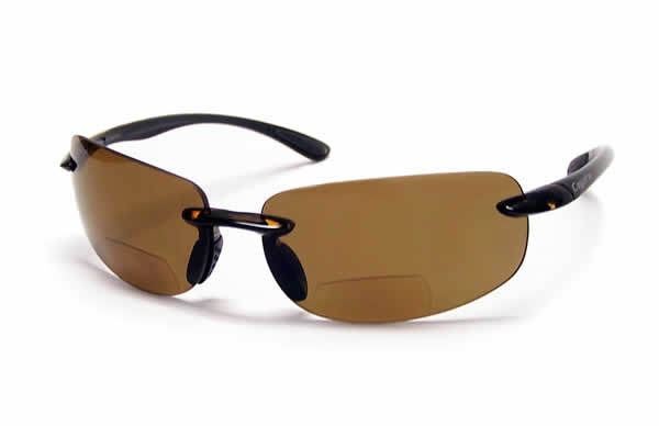 Coyote Authentic BP-5 Polarized Bi-focal Reading Sunglasses in Black Amber Brown