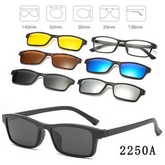Magnetic Clip Sunglasses Square Polarized UV400 Unisex Optical Set 6 In 1 Glass