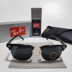 Ray-Ban RB3016 Sunglasses Clubmaster Classic Black Frame Glass Gray Lens 51mm US