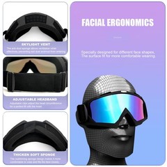Motorcycle Goggles with Face Mask Windproof Dustproof Racing Ski Glasses
