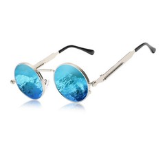 KINGSEVEN Polarized Steampunk Round Sunglasses Stainless Steel Vintage UV400 Uni
