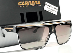 NEW CARRERA Polished Black & Gold Frame Brown Lens Sunglass 22/N 2M2/HA