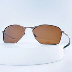 Oakley Savitar OO6047 Titanium Sunglasses Bronze Frame Prizm Brown
