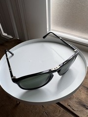 PERSOL 9714-S 95 31 Black Green Pilot Men’s Folding Sunglasses Italy 52-20-140mm