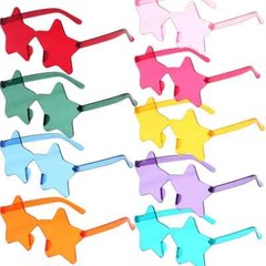 Star Shape Rimless Sunglasses UV400 for Men Women Colorful Candy Party Props Use