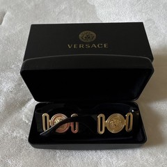 Versace Unisex “Biggie” Black Sunglasses with Gold Medusa