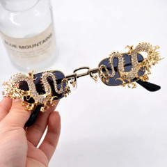 DRAGON Hip Hop Sunglasses Diamond Jewelry Frame Iced Out Moissanite Gold Color