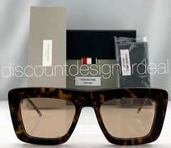 Thom Browne Sunglasses TBS415-52-02 Brown Tortoise Frame Light Brown Lens 52mm