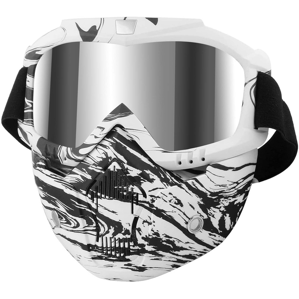Motorcycle Goggles with Detachable Face Mask, Protective Full Face Motocross …