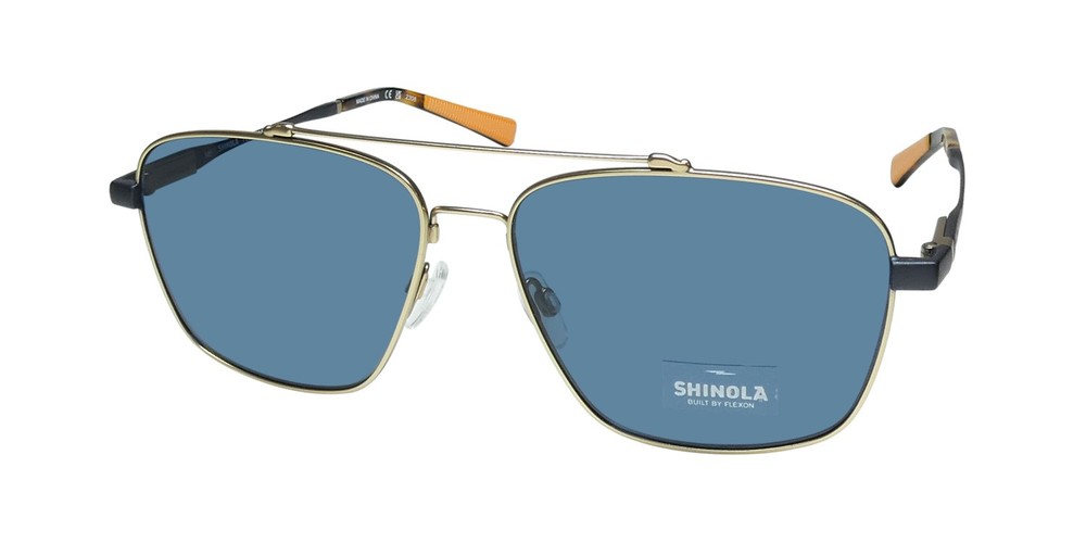 NEW FLEXON SHINOLA 2100S SUNGLASSES GOLD METAL & PLASTIC MENS PILOT 59-15-145