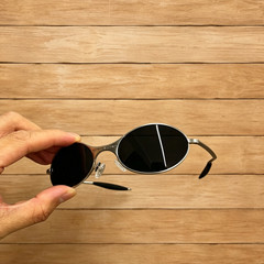 Retro Oakley Sunglasses C Wire Sliver Frame Black Lenses Y2K