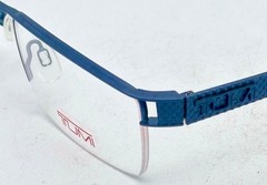 Tumi Mens Navy Rimless Stainless Steel Rectangle Eyewear Frame T100 53mm