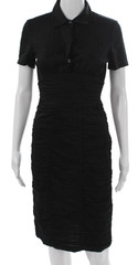 Burberry Women Black Collored Cotton Square Neck Zip Sleeveless Size 40