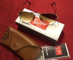 Ray Ban Aviator RB3025 Sunglasses,Light Brown,Gradient Lenses,Unisex.