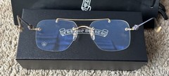 Chrome Hearts Gold “FLUID” Model Rimless Designer Eyeglasses (58-18-147mm)