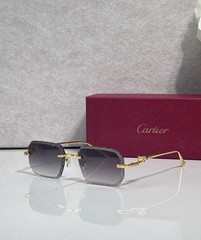 Cartier Décor Panthère Rare Collection Diamond Cut Black Lens Gold Frame