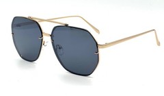 Pilot Sunglasses Men Trendy Classic Shades Square Black Lens Metal Frame Trendy