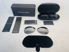PORSCHE DESIGN P8478 Iconic Black Frame w 69mm Oversized Black Lens Aviator $540
