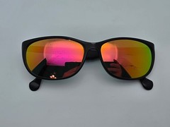 Charmant Chameleon 4915 Black Frame Multi-Color Mirror Glass Lens Sunglasses