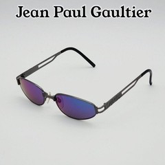 Jean Paul Gaultier JPG58 6108 Black Metal Oval Sunglasses Men Japan Auth