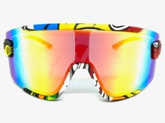 Oversized RETRO SPORTY WRAP Shield Cycling SUN GLASSES Large Big Graffiti Frame