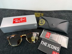 Ray-Ban RB3016 Clubmaster Tortoiseshell Frame Brown Lens Sunglasses