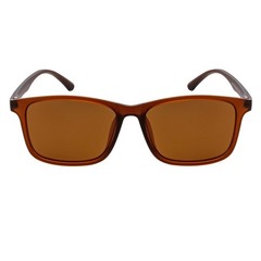 COMMUTER – Polarized Horn Rimmed Matte Brown Sunglasses Amber Lens