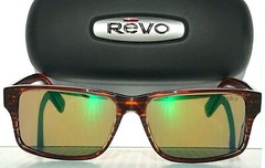 NEW Revo FINLEY Brown Horn polished POLARIZED Green ECO Sunglass 1112 12 GN