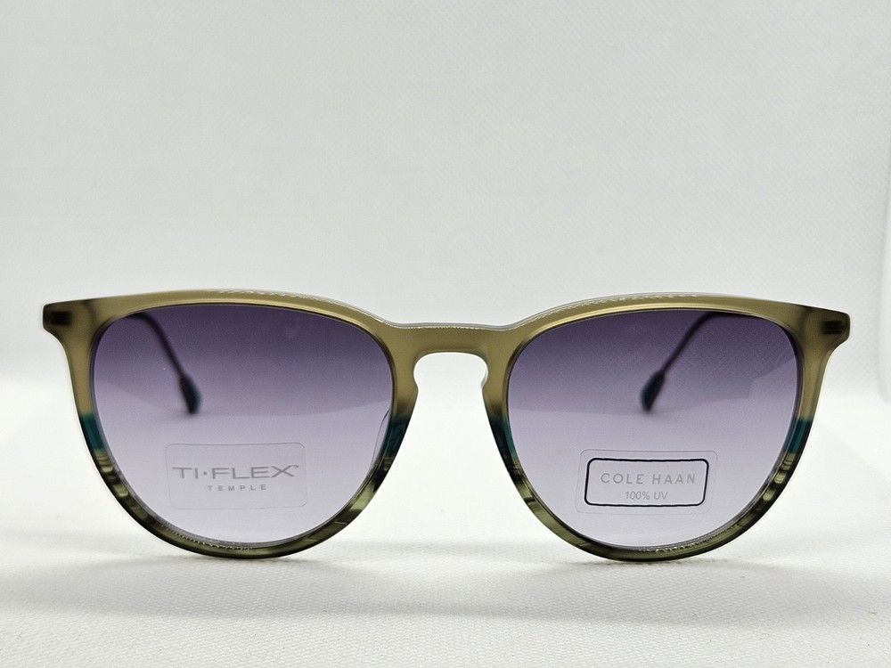 Cole Haan CH3001 3001 303 Sage Horn Round Sunglasses TI-FLEX Temples 50-17-140