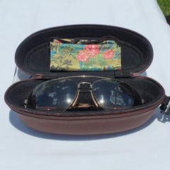 Maui Jim “PILOT” 210-16 RARE Gloss Gold STAINLESS STEEL Wrap Frame/Bronze Lenses