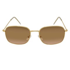 BRANDIN – Classic Square Thin Metal Sunglasses Gold Amber Fade Lens