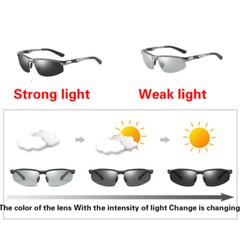 Aluminum HD Polarized Photochromic Sunglasses Men Driving Eyewear Sports Glasses