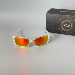 Oakley Gascan OO9014 Polarized Sunglasses Clear Frame Ruby Iridium Lens