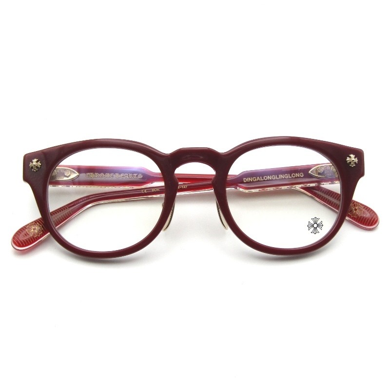 CHROME HEARTS Glasses Frame DINGALONGLINGLONG Made in Japan BOR Bordeaux Gold 6