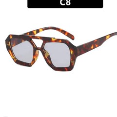 Irregular Frame Sunglasses UV400 Double Beam Retro Outdoor Statement Glasses