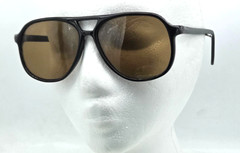 Vintage Black Top Bar Classic Plastic Sunglasses 1980s, 148mm temple, NOS, China