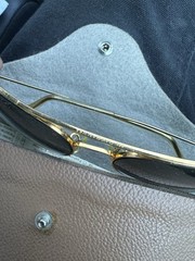 Ray-Ban Men’s Aviator Sunglasses Gold Metal Frame Black G-15 Glass Lenses