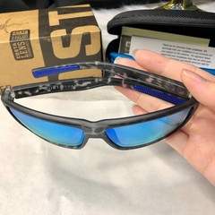 NEW Costa Del Mar Fantail Black White Blue Mirror 580P Polarized Sunglasses