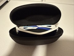 Torege Pre-owned Used Polarized Sports Sunglasses Blue/white With Case W/3 Lens