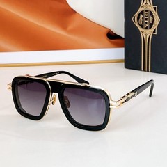 DITA LXN-EVO DTS403 Unisex Sunglasses Black/Gold Frame Luxurious Square Shades
