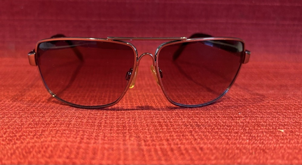 Metal Square Sunglasses Silver Frame Brown Lens Solid Pattern Men