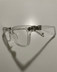 Clear Chrome Heart Style Glasses