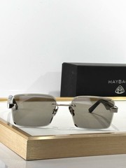 Maybach Rimless Square Sunglasses Gray Gradient Lenses Silver Frame Luxury Men’s