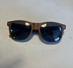 Men’s Wood Grain Sunglasses Brown Frame Black Tinted UV400 Liberty U