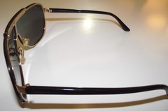 VERSACE Aviator Pilot Shield Gold Metal/Black Sunglasses VE 2140 1002/87 135 mm