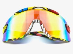 Oversized RETRO SPORTY WRAP Shield Cycling SUN GLASSES Large Big Graffiti Frame