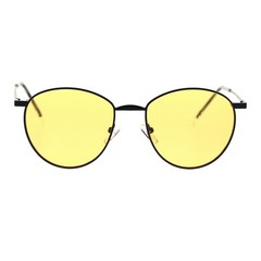 Round Oval Sunglasses Vintage Unisex Fashion Thin Metal Frame Flat Lens