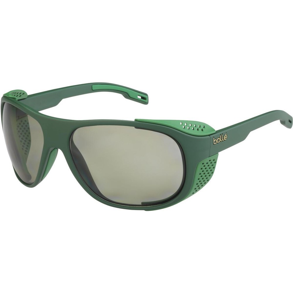 Bolle Graphite Sunglasses Green Matte HD Polarized Brown Cat 3