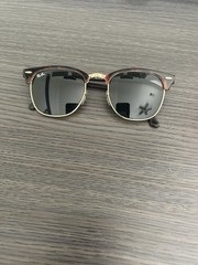 Ray-Ban Clubmaster RB3016 Browline Tortoise Brown Frame Black Tinted Glass